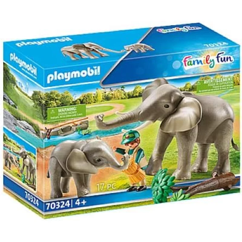 Image : PLAYMOBIL - 70324 - Elephant et soigneur