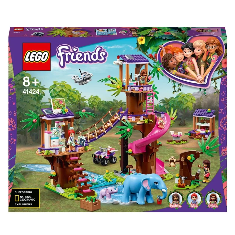 Image : LEGO Friends 41424 La Base de Sauvetage dans la Jungle et la Clinique Veterinaire