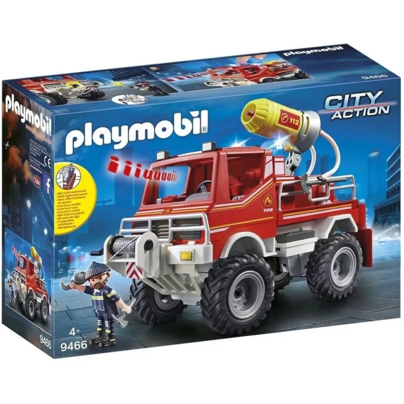 Image : Playmobil - 4X4 de Pompier avec Lance-Eau - 9466