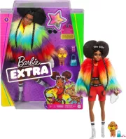 BARBIE EXTRA Manteau Multicolore Brune Coupe Afro