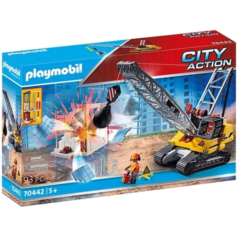 Image : PLAYMOBIL - 70442 - Dragline avec mur de construction