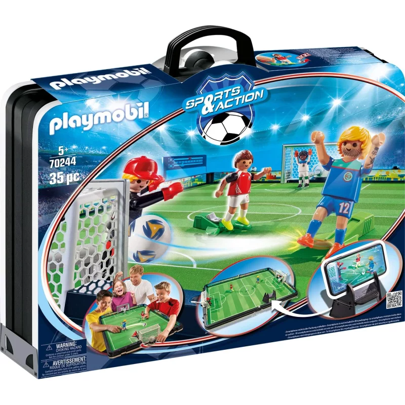 Image : PLAYMOBIL 70244 - Sports et Action Football - Grand terrain de football transportable