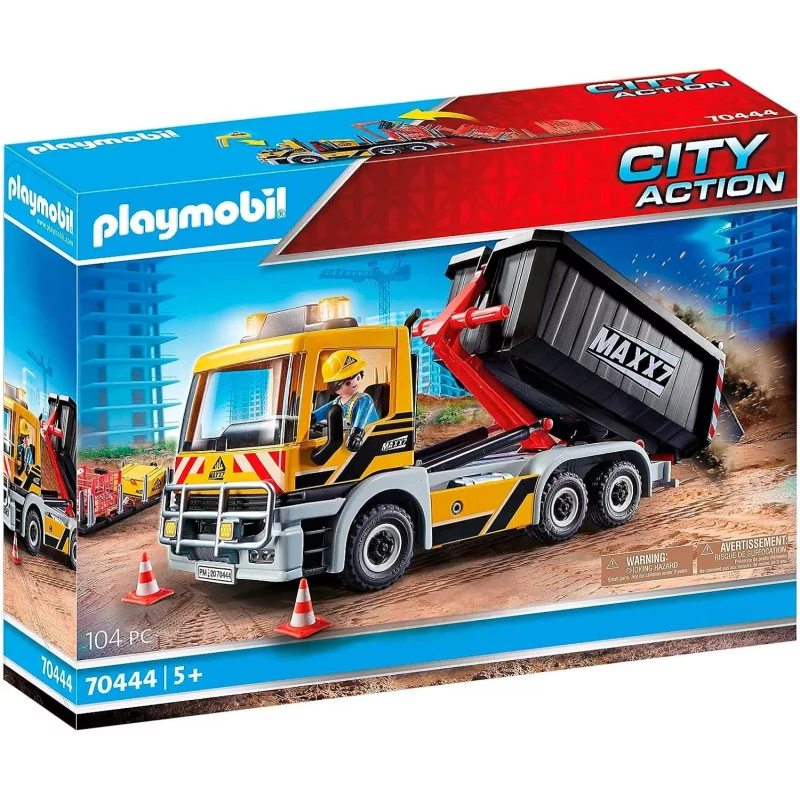 Image : PLAYMOBIL - 70444 - Camion avec benne et plateforme