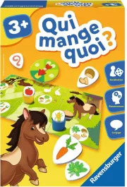 Ravensburger- Jeu Educatif- Qui mange quoi ?- Decouverte des animaux