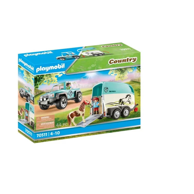 Image : Playmobil 70511 Voiture et Van pour Poney
