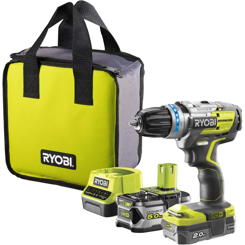 Image : Perceuse sans Fil RYOBI Brushless R18PDBL-252S + 2 Batteries 18V
