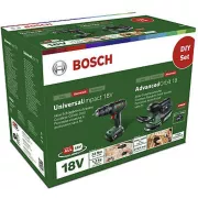 Perceuse a percussion Bosch UniversalImpact 18V & ponceuse Bosch AdvancedOrbit 18V - 2.5Ah 06039D410A