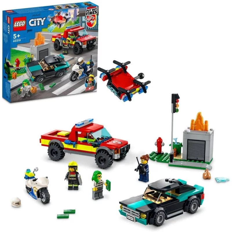 Image : LEGO  City - Le sauvetage des pompiers et la course-poursuite de la police  - 60319