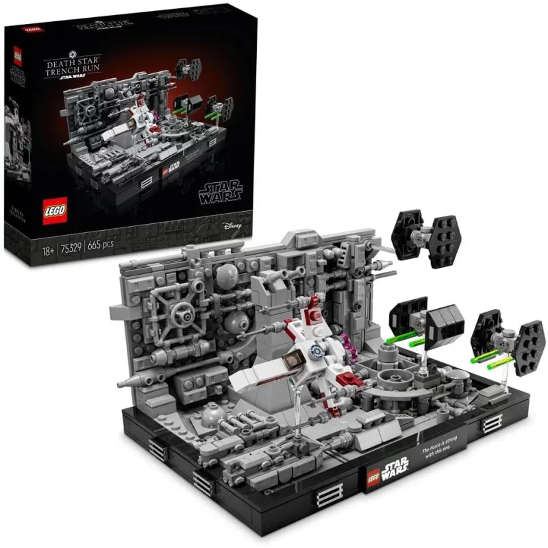 Image : LEGO 75329 Star Wars Diorama de la Poursuite dans les Tranchees de l’etoile de la Mort