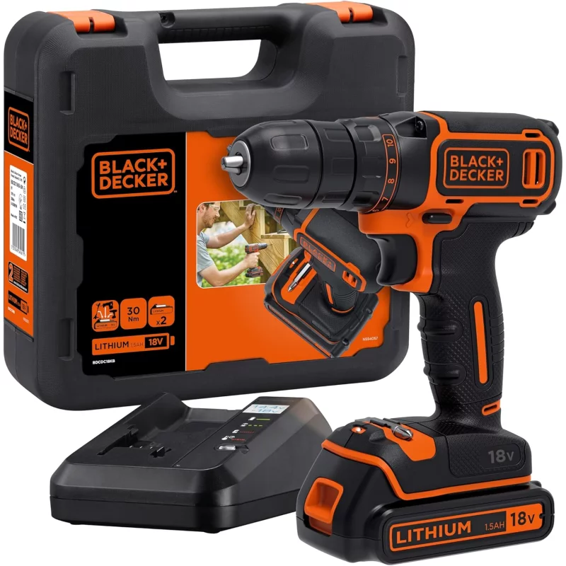 Image : BLACK+DECKER BDCDC18K-QW Perceuse visseuse