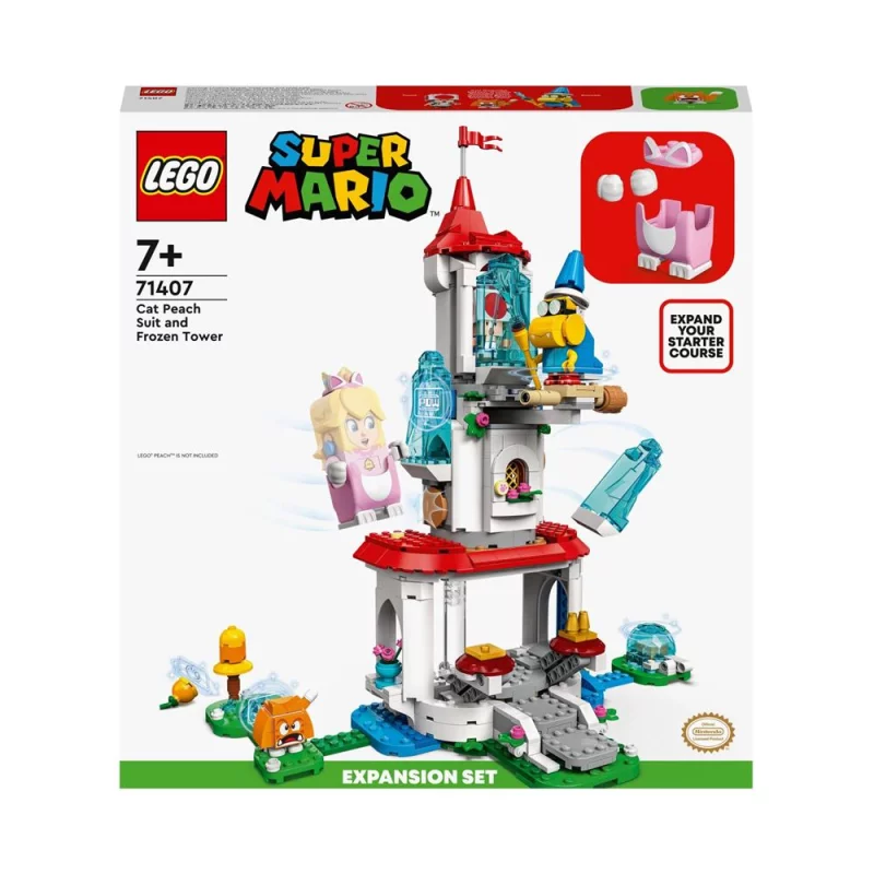 Image : LEGO Super Mario 71407 Ensemble d’extension La Tour gelee et le costume de Peach chat