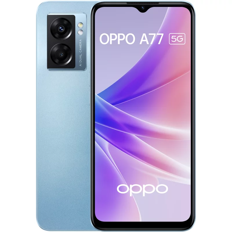 Image : Smartphone OPPO A77 Bleu 64Go 5G