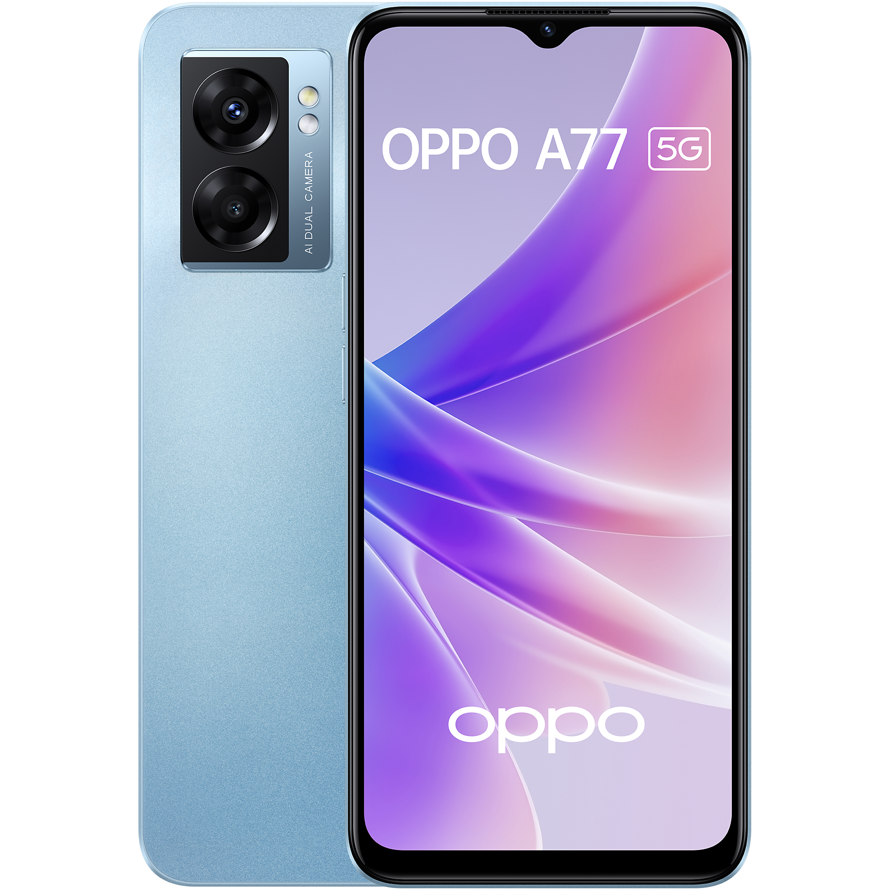 Image : Smartphone OPPO A77 Bleu 64Go 5G