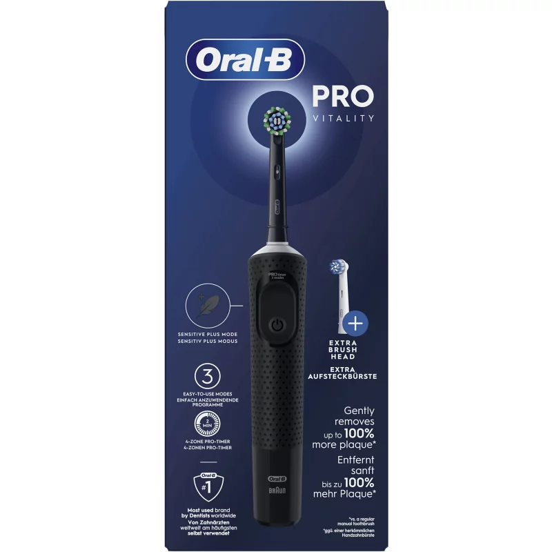 Image : Brosse a dents electrique ORAL-B Vitality PRO D173 BLACK +1 refills