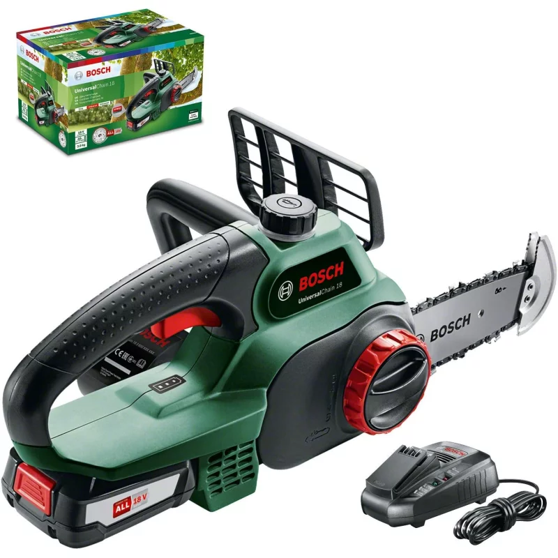 Image : Tronconneuse sur batterie BOSCH Universalchain 18 1 batterie 18V 2 5Ah