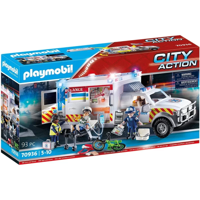 Image : Playmobil 70936 Ambulance avec secouristes et blesse