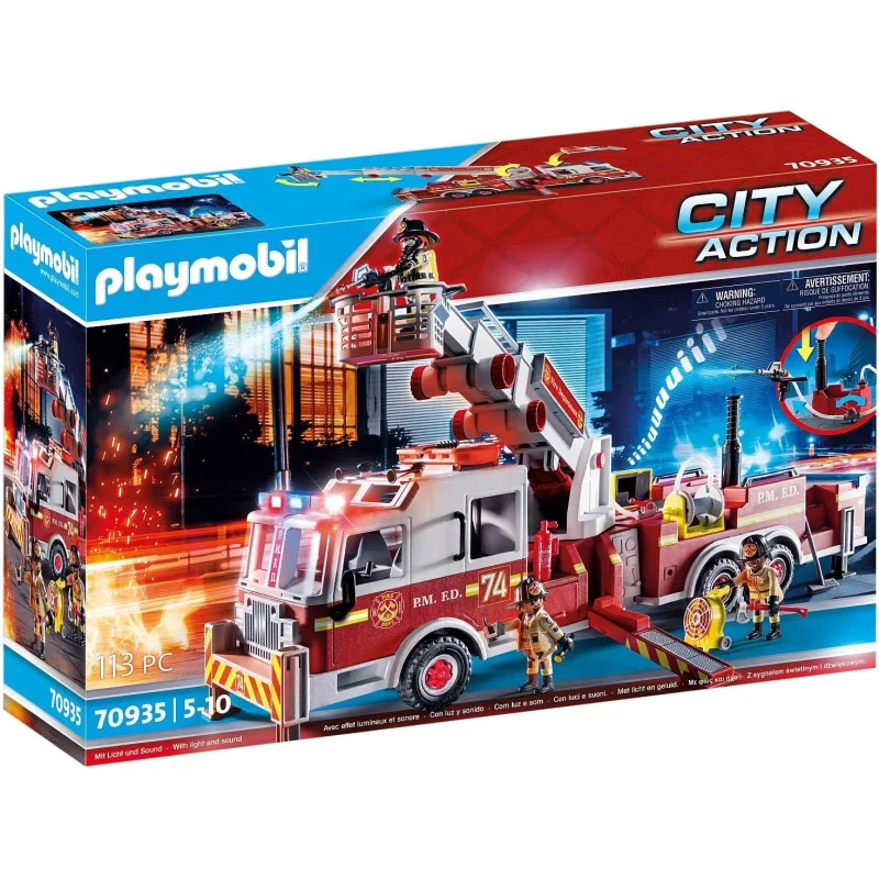 Image : Playmobil 70935 Camion de pompiers avec echelle