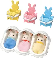 Les triples lapin chocolat et accessoires puericulture Sylvanian Families 5532