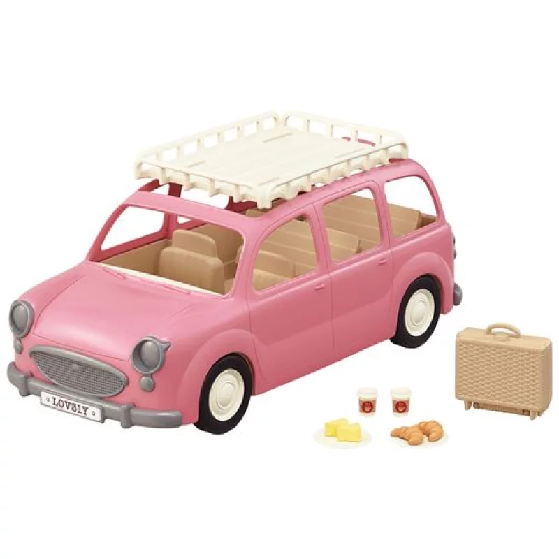 Image : Playset Sylvanian Families 5535 Le monospace rose et set de pique-nique 5535
