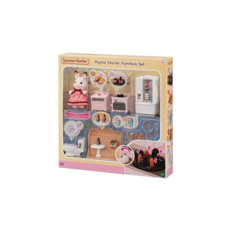 Image : Playset Sylvanian Families 5449 Le set d'ameublement cosy cottage et maman lapin chocolat 5449