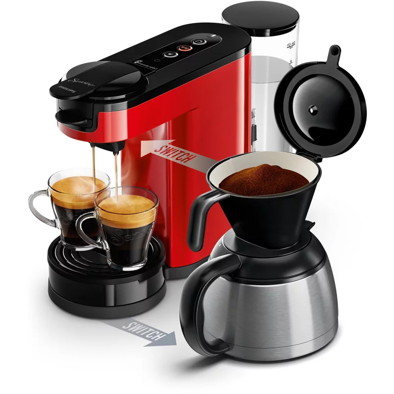 Image : Cafetiere filtre PHILIPS SENSEO SWITCH HD6592/85 ROUGE