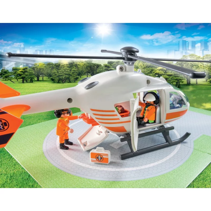 Image : PLAYMOBIL 70048 Helicoptere de secours- City Life