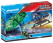 Playmobil - 70569 - Police Helicoptere de Police et Parachutiste