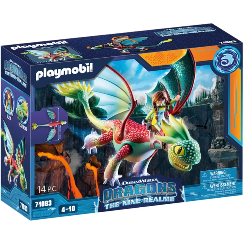 Image : Playmobil Dragons 71083 The Nine Realms Feathers and Alex