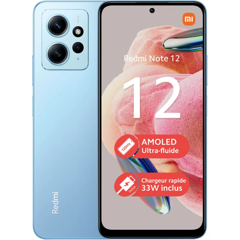 Image : Smartphone Xiaomi Redmi Note 12 28 Go Bleu