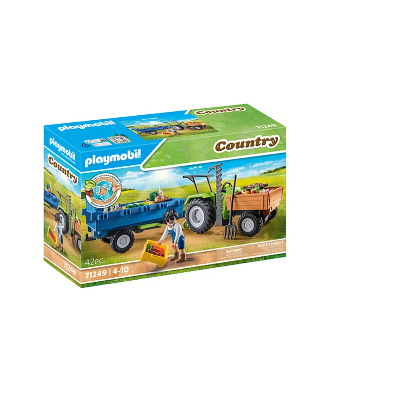 Image : Playmobil Country 71249 Tracteur avec remorque