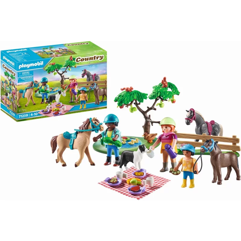 Image : Playmobil Country 71239 Cavaliers et chevaux pique-nique