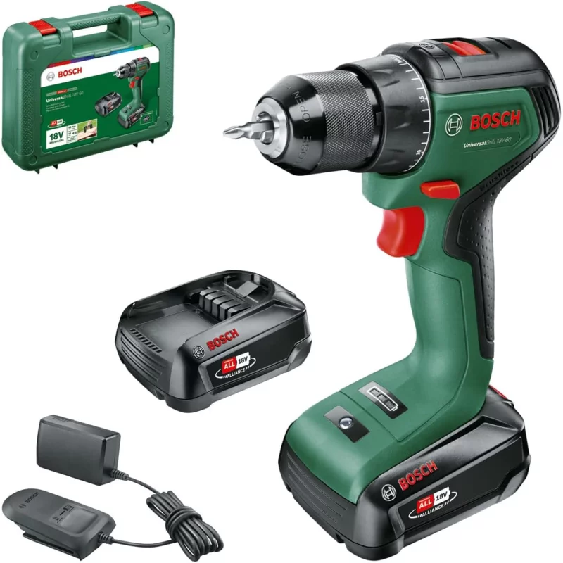 Image : Bosch UniversalDrill Visseuse sans fil avec 2 batteries et systeme 18 V 06039D7002