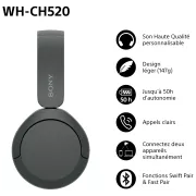 Image : Casque SONY WH-CH520 Noir