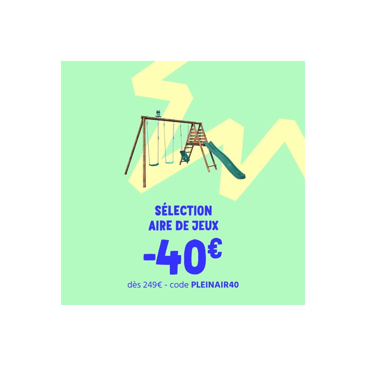 40€ de réduction dès 249€ sur les aires de jeux et trampolines chez CDiscount