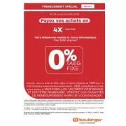 Paiement 4 fois sans frais chez Boulanger