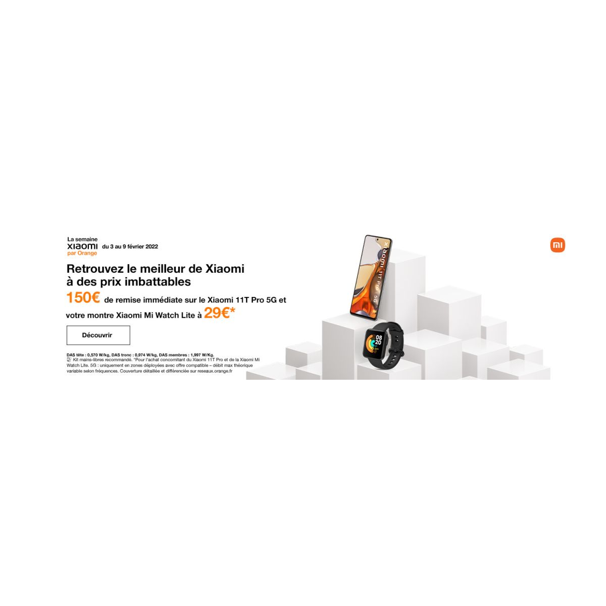 Promo Xiaomi 11T Pro : 150€ de remise chez Orange