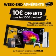 Code promo Fnac : jusqu’à 15 € de réduction par tranche de 100 € sur les ordinateurs