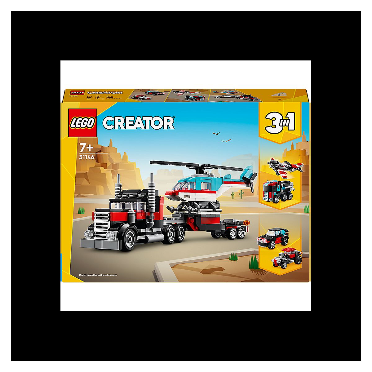 Offre E.Leclerc : 4,23 € de remise sur le Camion Remorque avec Hélicoptère LEGO Creator