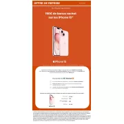 Bonus de 150€ sur l'iPhone 15 d'Apple chez Boulanger