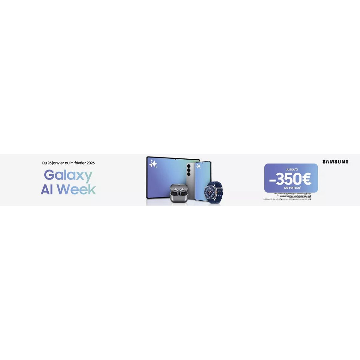 Boulanger : Samsung AI Week, remises immédiates sur smartphones, montres et tablettes high-tech