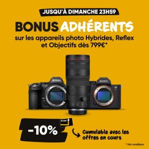 La Fnac offre 10% de réduction sur les hybrides, reflex et objectifs dès 799€