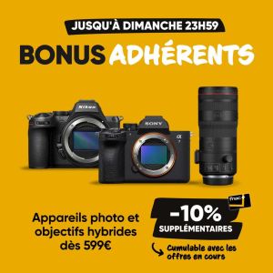 Fnac : -10% sur les appareils photo hybrides et objectifs dès 599 € d’achat
