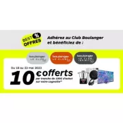 Promo Boulanger : 10€ tous les 100€ sur une sélection