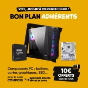 Fnac : 10€ offerts en cartes cadeau pour 100€ d'achat en composants PC, profitez-en vite !