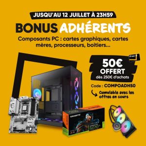 50 € offerts en fidélité sur les composants PC chez Fnac pour les adhérents