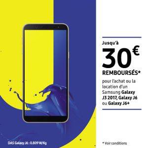 30 Euros Remboursés Sur Les Smartphones Samsung J3 J6 Et J6