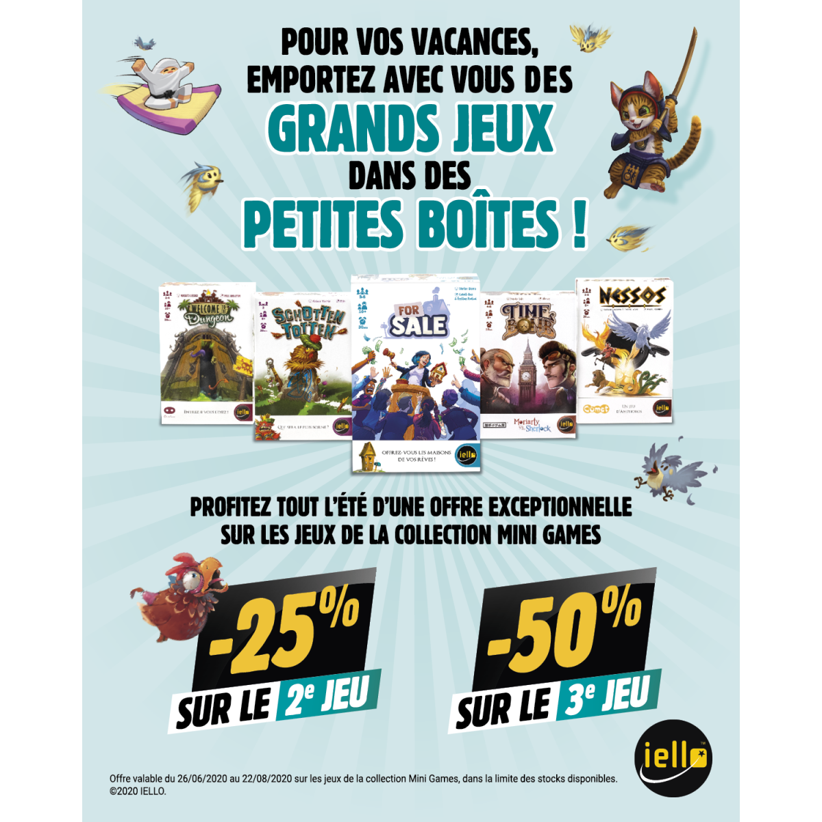 50% de remise sur les jeux Iello Mini Games chez BCD Jeux