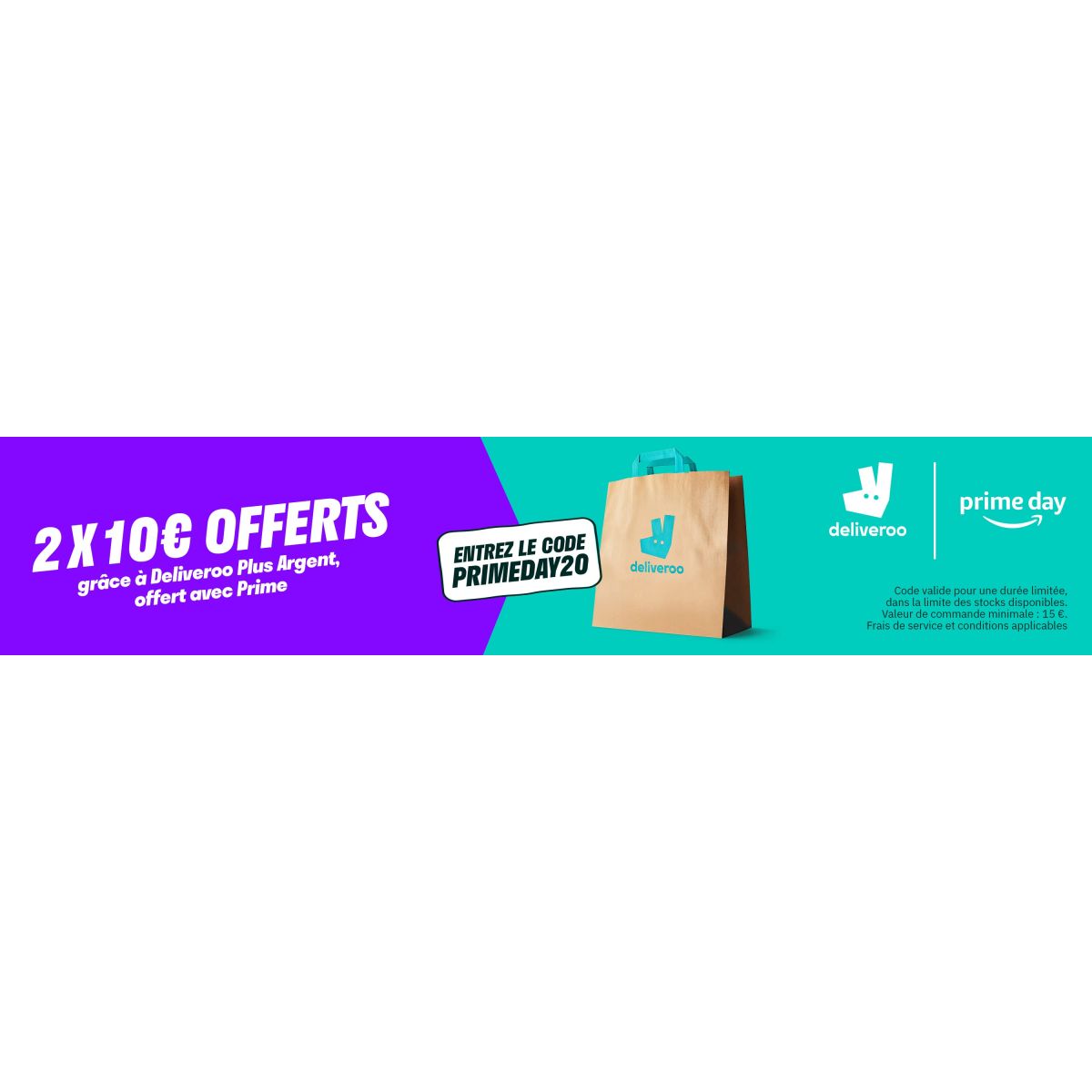 20€ offerts chez Delivroo avec Amazon Prime
