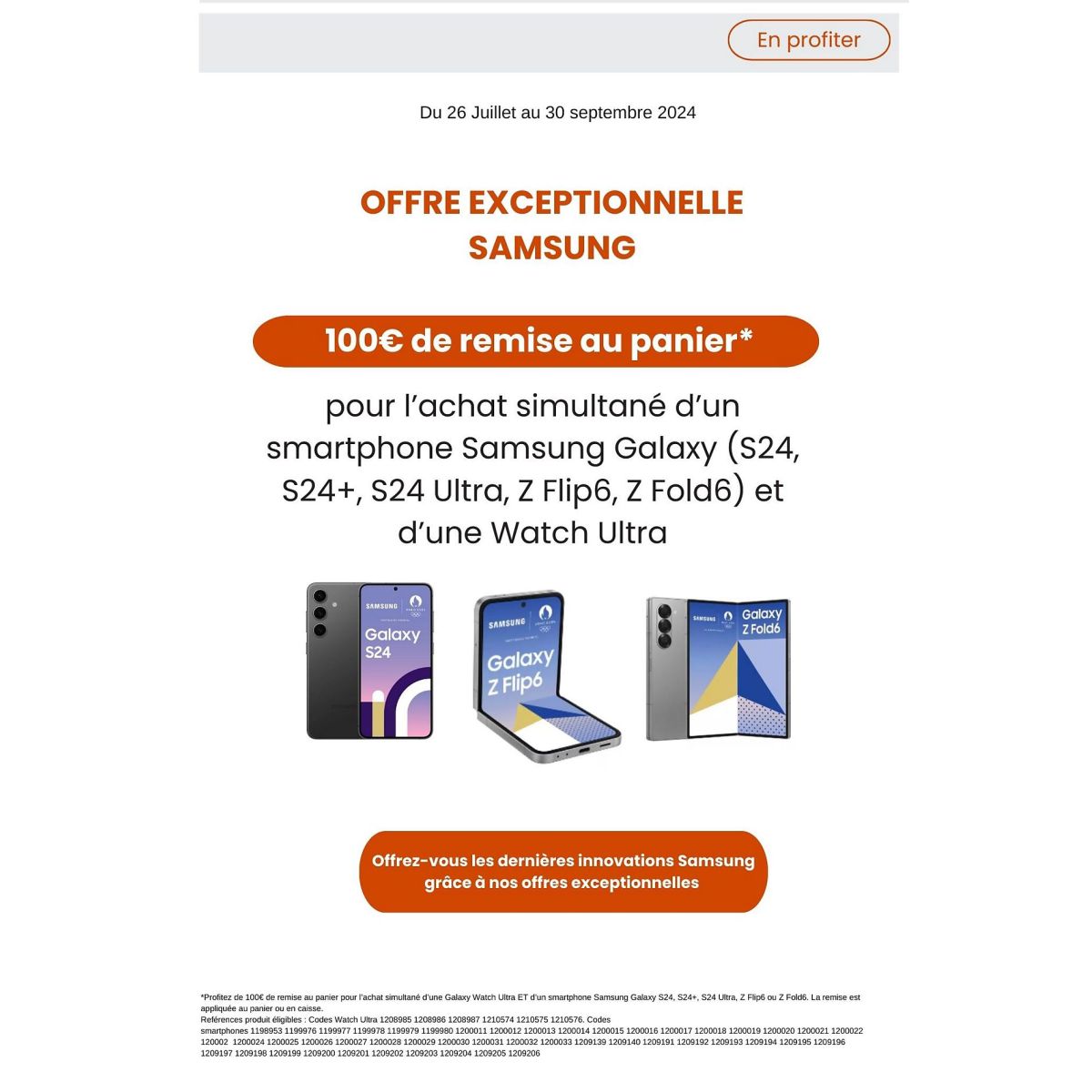 Smartphone Samsung Galaxy + Watch Ultra : 100€ de remise chez Boulanger