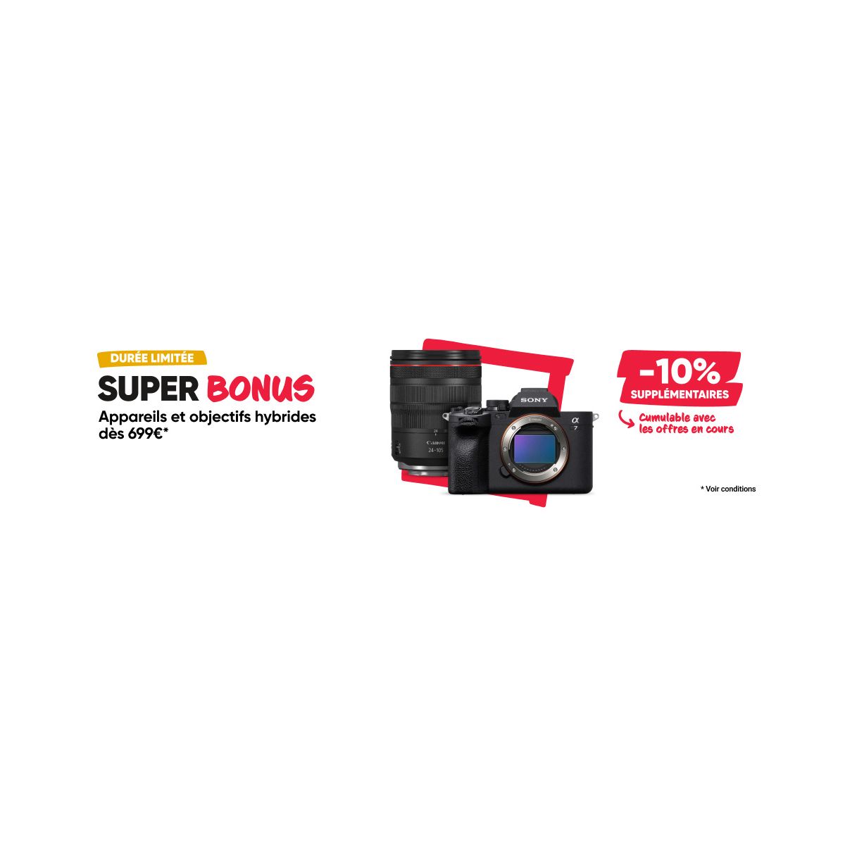 Offre exclusive Fnac : 10% de réduction sur une sélection d'hybrides et objectifs
